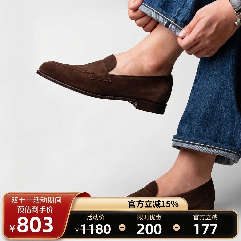 【雅生】AXEN手工固特异便士乐福鞋penny loafer eg184 V橡胶底