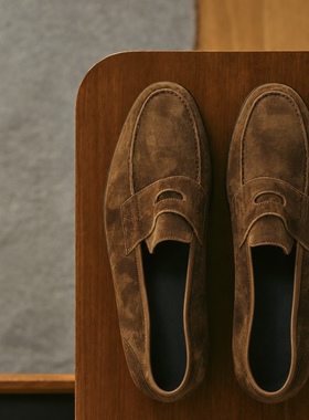 【夏季限定】雅生AXEN软结构意大利胎牛绒便士乐福鞋Penny Loafer