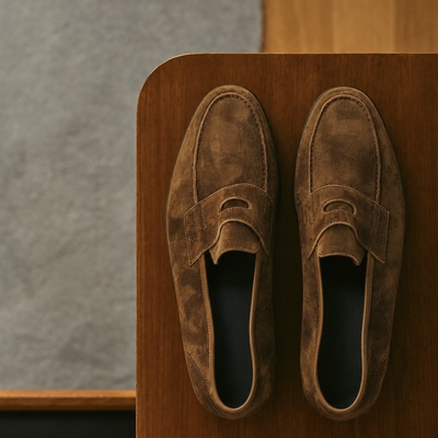 【夏季限定】雅生AXEN软结构意大利胎牛绒便士乐福鞋Penny Loafer