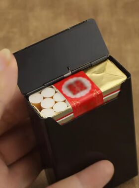 创意翻盖烟盒夹男士金属20支装