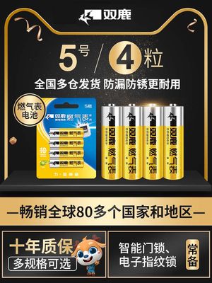 双鹿燃气表电池煤气表电池天然气表水表5号电池碱性1.5v五号电池高能AA LR6电池天然气表燃气灶不漏液电池