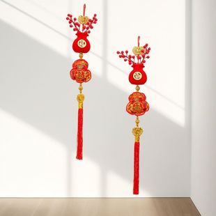 年货2025发财果钱袋子代代有福福字流苏挂件（送挂钩）