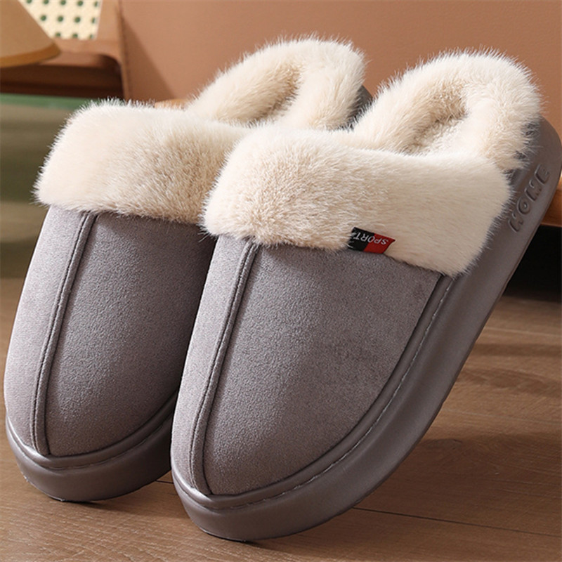 2025新款棉拖鞋厚底防滑加绒保暖居家室内情侣加厚秋冬季男士东北