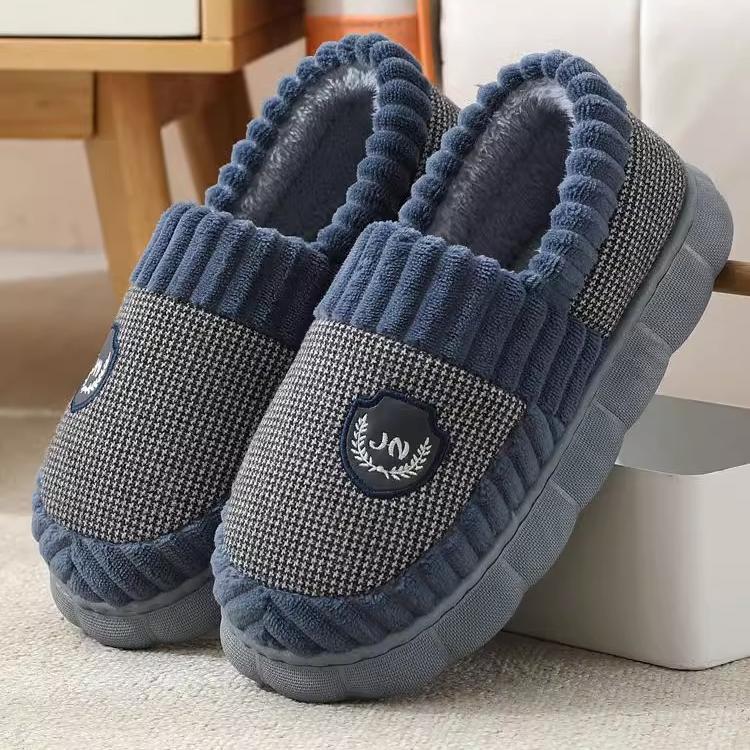特大码包跟棉拖鞋男士46冬季家居用加厚加绒47码防滑48保暖棉鞋50