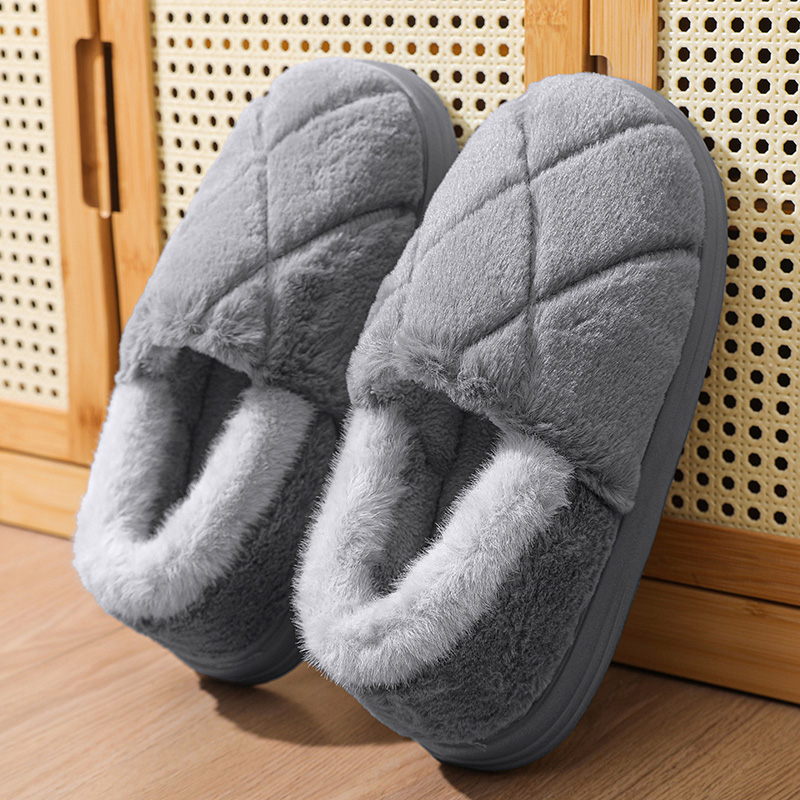 特大码棉拖鞋男士EVA室内毛绒46加厚48防滑抗寒保暖50包跟棉鞋女