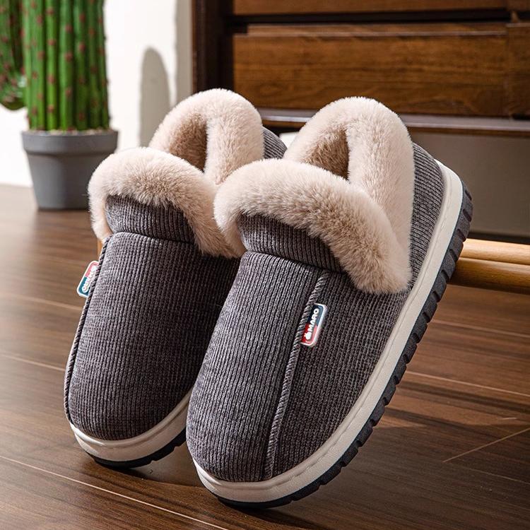 全包跟棉拖鞋男士冬季爸爸妈妈2024新款加厚室内加绒防滑保暖棉鞋