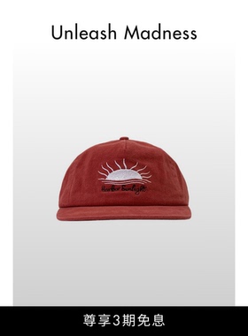 Unleash Madness 日落鸭舌帽平檐帽软顶遮阳复古刺绣水洗棒球帽