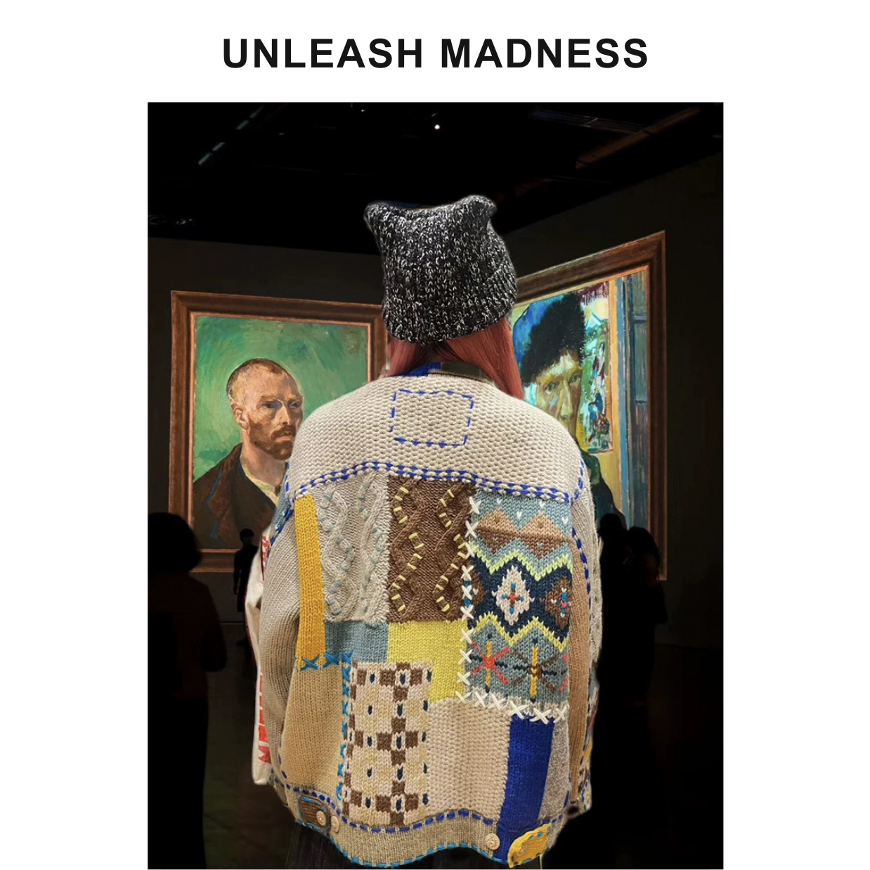 Unleash Madness 日系混色可爱猫耳朵针织帽女保暖时尚头帽冷帽