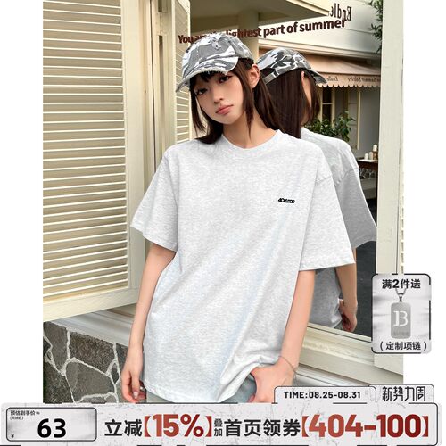 404MOB重磅300g小标logo印花短袖T恤男潮牌上衣女夏季半袖打底衫