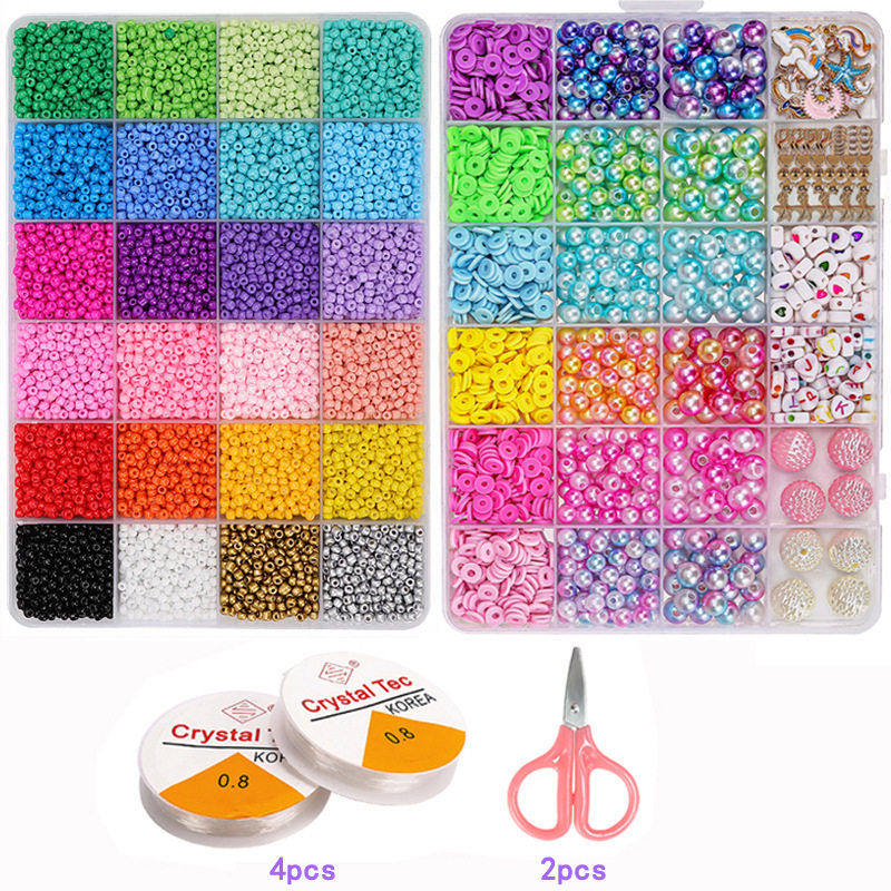 亚马逊跨境英文字母珠玻璃米珠儿童DIY饰品米珠软陶粘土珠套装盒,玩具/童车/益智/积木/模型,儿童串珠/绕珠,淘宝优惠券,粉丝福利购,淘宝优惠卷
