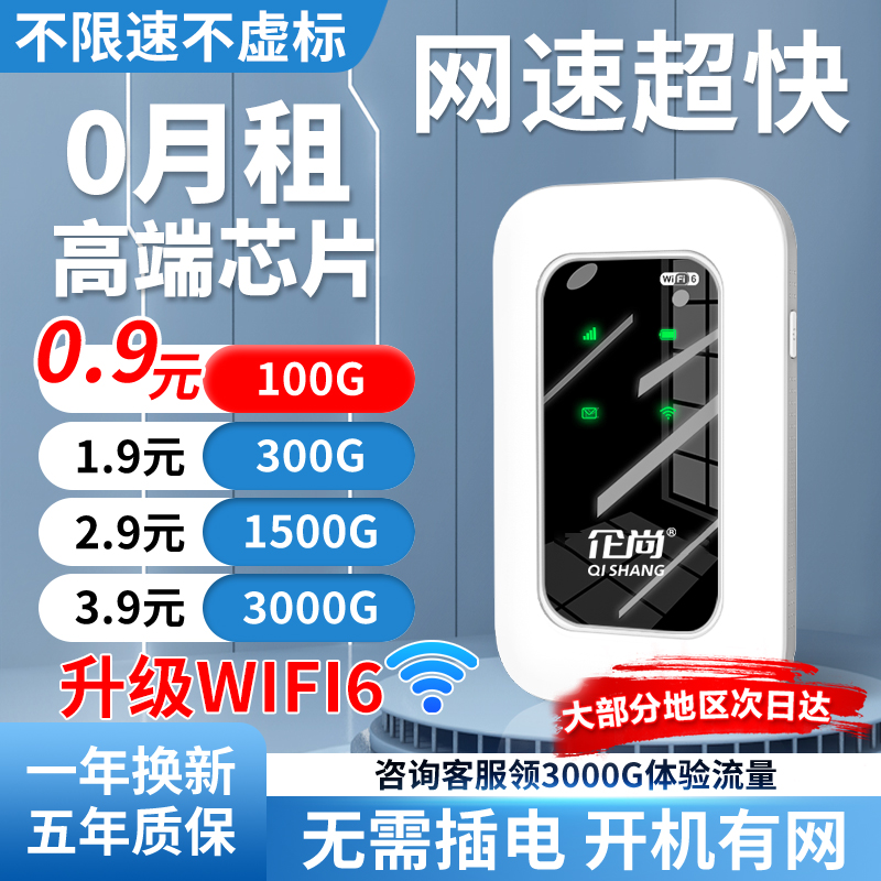 【2024新款】随身wifi无线移动网络wifi6免插卡三网高速便携wi-fi全国通用上网卡4g流量车载热点适用于华为