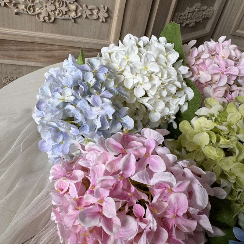 轻奢绣球花仿真花绢布假花仿生花束客厅餐桌摆件插花装饰花高级感