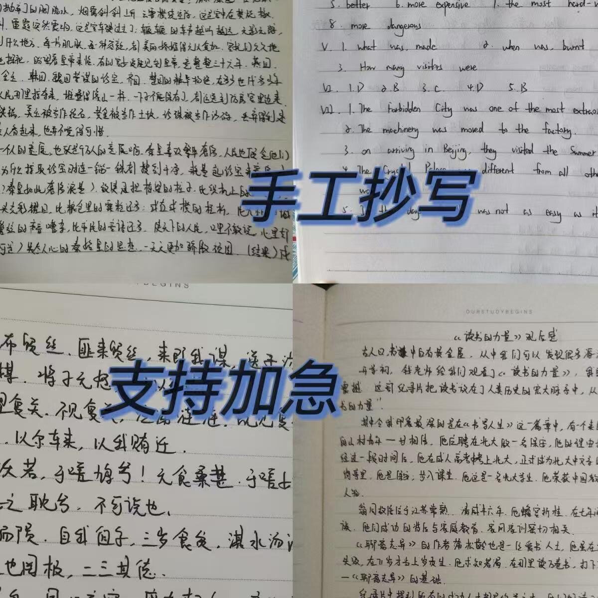 代人抄书手写代笔抄写文章笔记材课业本/教学用本