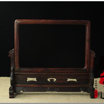 红木字画框屏风红酸枝木雕裱画插屏台屏桌屏空框十字绣框挂屏座屏