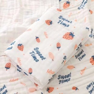 婴童床品6层纱布高密印花盖毯 棉纱布幼儿园儿童童被 婴幼儿浴巾