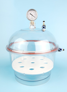 包邮 PC-3型塑料真空干燥器150mm 250mm双抽阀 带压力表 实验用
