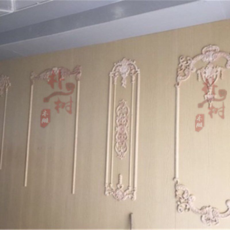 东阳木雕 背景墙接线角花 欧式贴花家具配件 木柜门花 实木贴装饰