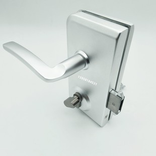 办公室高隔断玻璃门锁 活动把手锁玻璃门锁 带拉手玻璃锁 开孔锁