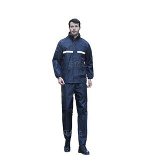 雨衣套装 防静电分体雨衣雨裤 反光黑色分体式 加油站煤矿油田 套装