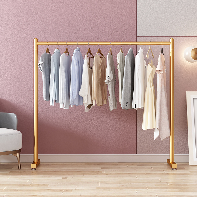 晾衣架落地室内折叠挂衣架子卧室衣架单杆式衣帽架家用简易挂衣架