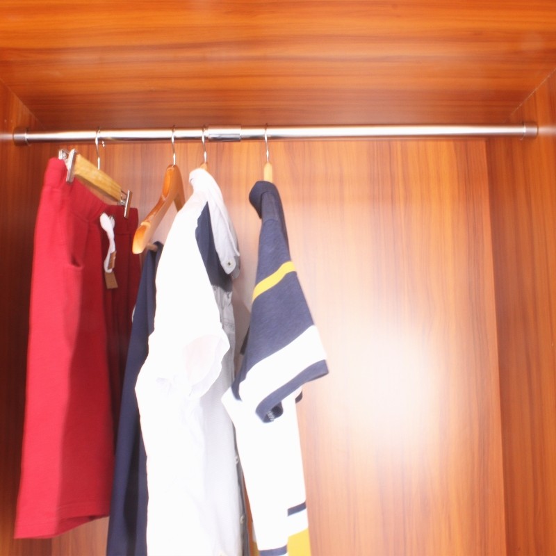衣柜挂衣杆不锈钢可调节衣柜晾衣杆衣橱支架横杆衣架衣杆伸缩螺丝