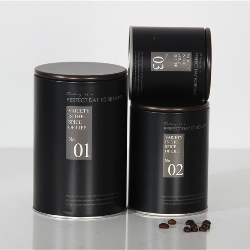 样板房间厨房软装饰品摆件茶叶咖啡豆收纳瓶黑色英文密封储物罐子