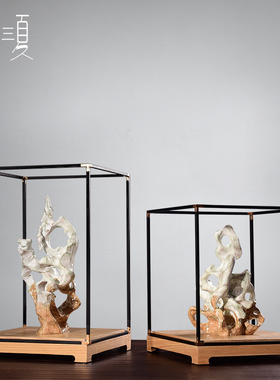 新中式太湖石工艺展示架摆件办公室家具玄关柜样板房别墅软装饰品