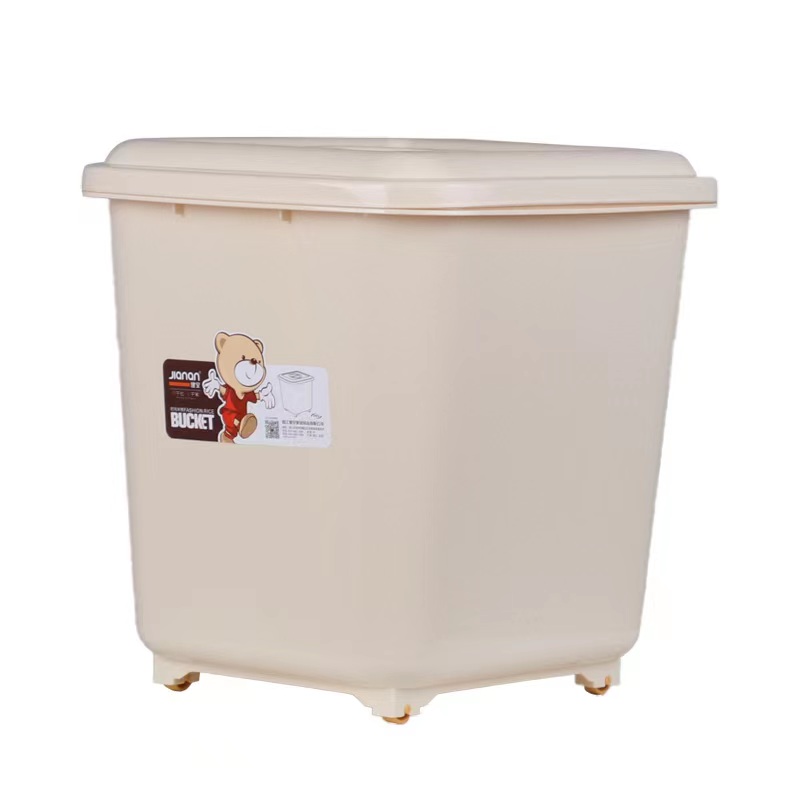 健安装米桶家用防虫防潮密封储米箱米缸40斤装大米桶加厚塑料带盖