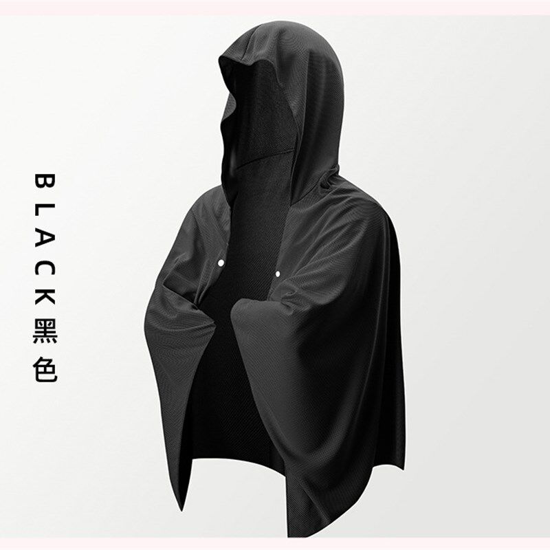 加大速干斗篷运动冷感防晒斗篷浴巾速干吸水遮阳披肩连帽沙滩斗篷