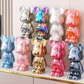 网红暴力熊客厅电视柜轻奢高档陶瓷酒柜装 饰品摆件家居存钱罐新家