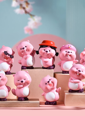 loopy露比小海狸桌面摆件歪头杀开心日常手办公仔小礼物送女生