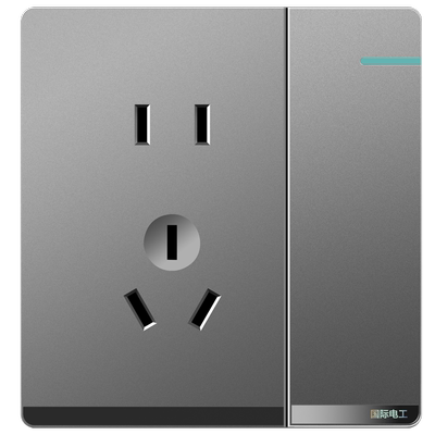 国际电工灰色86型开关插座面板