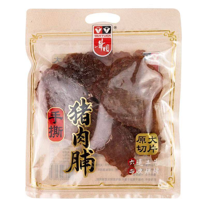 华园160g原切大片手撕猪肉铺多口味蜜汁黑椒猪肉干休闲零食即食