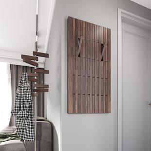 黑胡桃木钢琴键挂衣架壁挂实木入户门口衣帽架墙面玄关卧室挂衣区