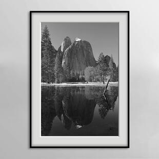 ansel adams 安塞尔·亚当斯经典黑白摄影装饰画风景简约客厅壁画