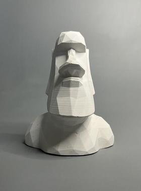 北欧ins风摩艾石像美术石膏像雕塑家居软装创意办公室桌面小摆件