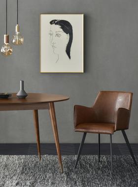 Jolor斯堪的纳维亚现代靠背椅家庭设计舒适的凳子金属皮椅扶手椅