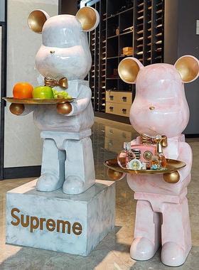 暴力熊大型落地摆件客厅电视柜沙发旁收纳托盘装饰乔迁新居礼品