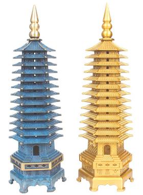 彩色十三层铜文昌塔工艺品摆件 彩绘铜文昌塔家居用品