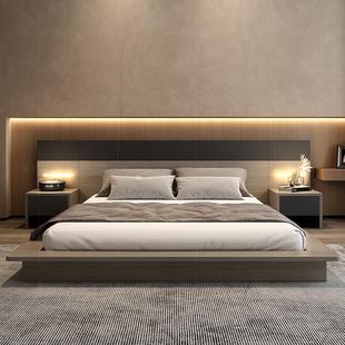 日式踏踏米落地矮床双人1.8米主卧大床小户型收纳储物地台床组合