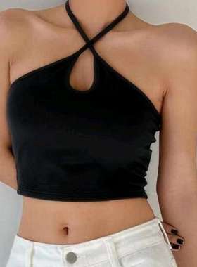 2024脖美背吊带背心女内搭设计感外穿性感辣妹上衣women clothes