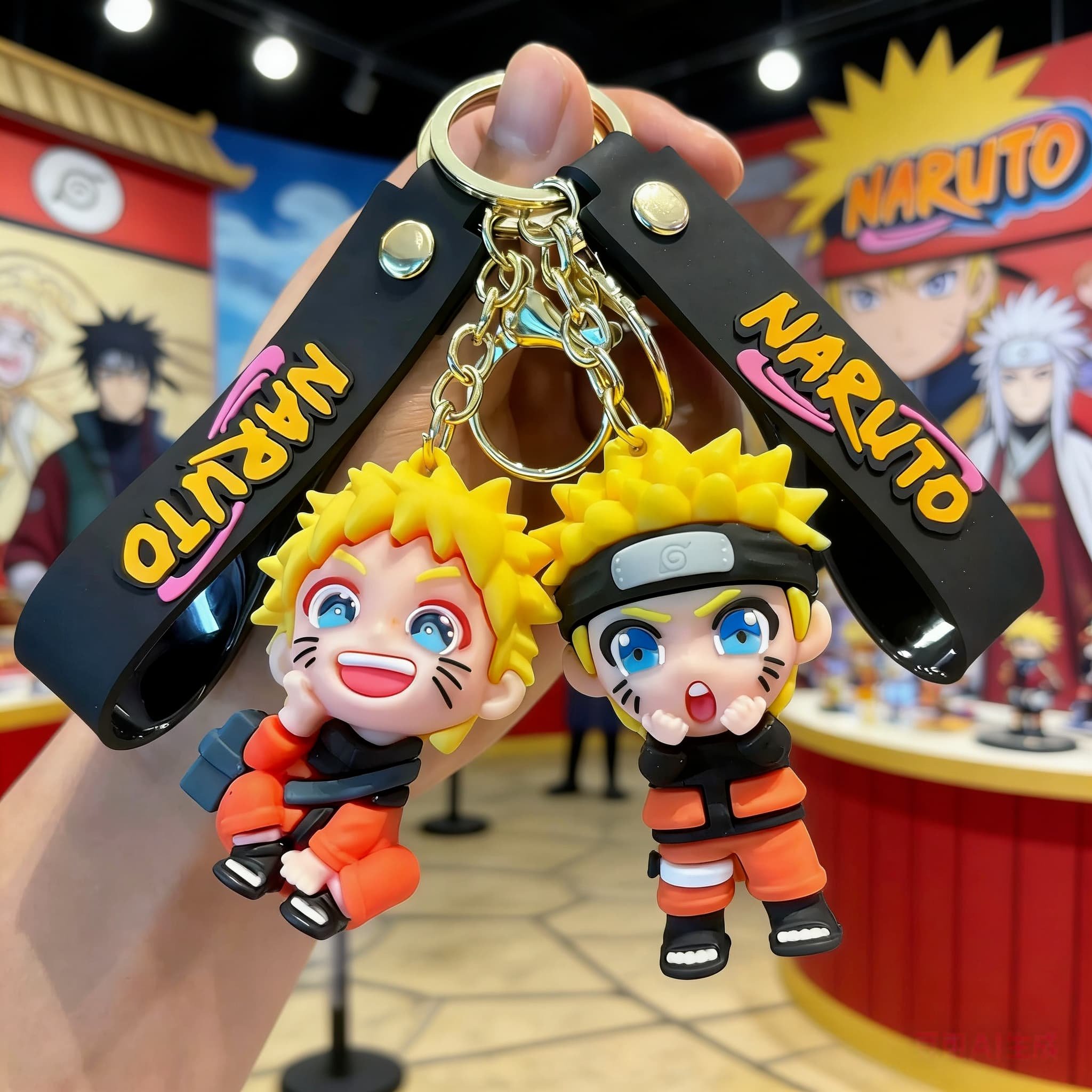 火影忍者新款钥匙扣可爱卡通超萌鸣人公仔书包挂件汽车钥匙链礼品