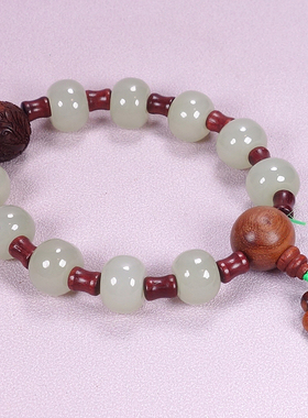 天然和田玉玉石简约时尚新中式和田玉佛珠手串高品质手链