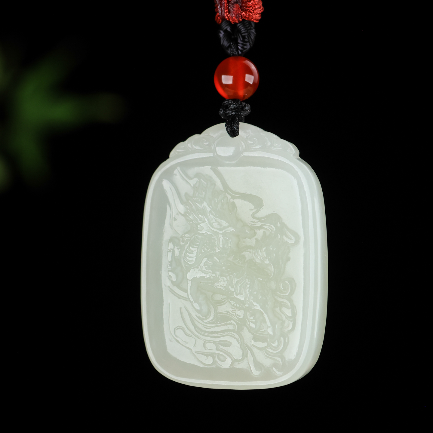 天然和田玉麒麟吊坠白色玉石项链挂件男女款颈饰玉饰品玉牌