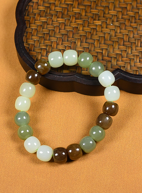 新疆和田玉多宝手串老型珠单圈