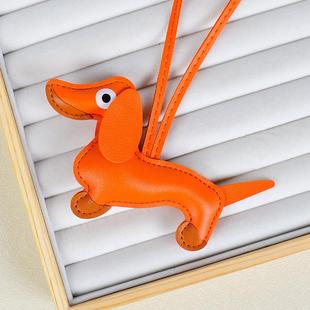 腊肠小狗小众钥匙配件高颜值包包挂件高级感可爱皮质包包挂件