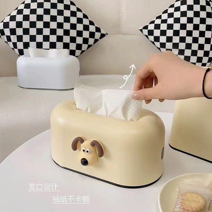 奶油风纸巾盒客厅高档轻奢创意茶几抽纸盒家用可爱卡通餐巾纸抽盒