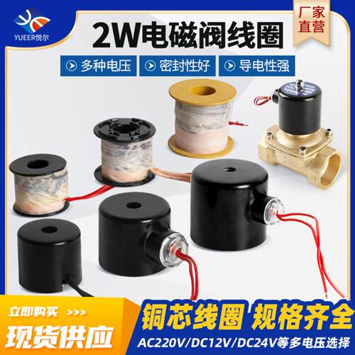 电磁阀配件铜线220VDC24V2W160-