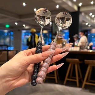 老板娘自留轻奢款 珍珠陶瓷手柄304不锈钢刀叉勺高级感INS风
