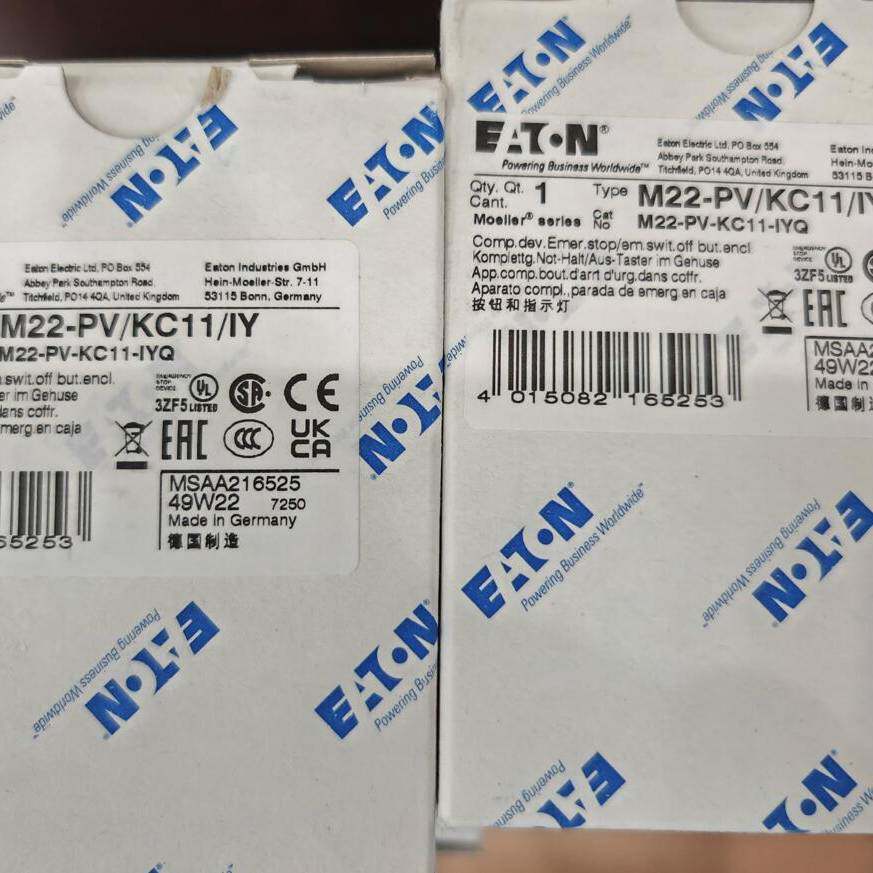 伊顿穆勒 M22-PV/KC11/IY 急停按钮